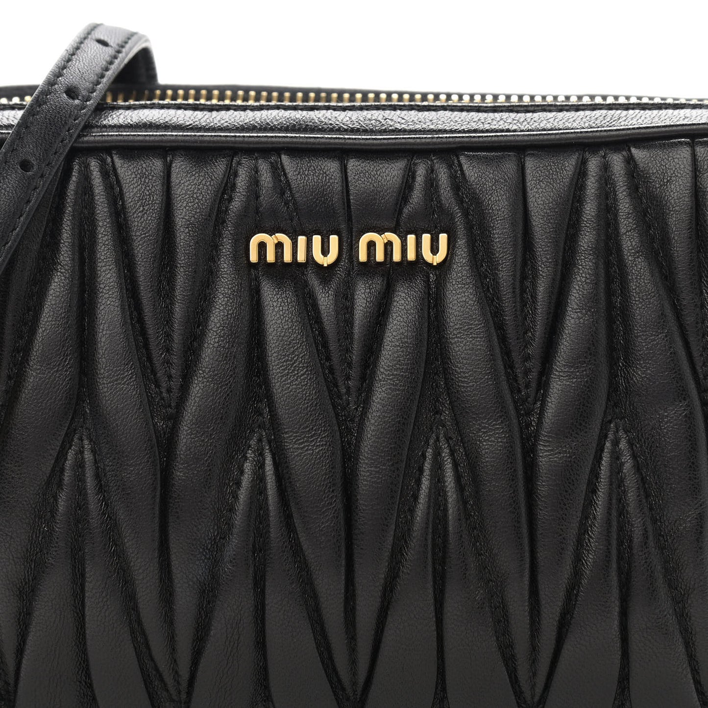 Nappa Matelasse Double Zip Pochette Clutch Black