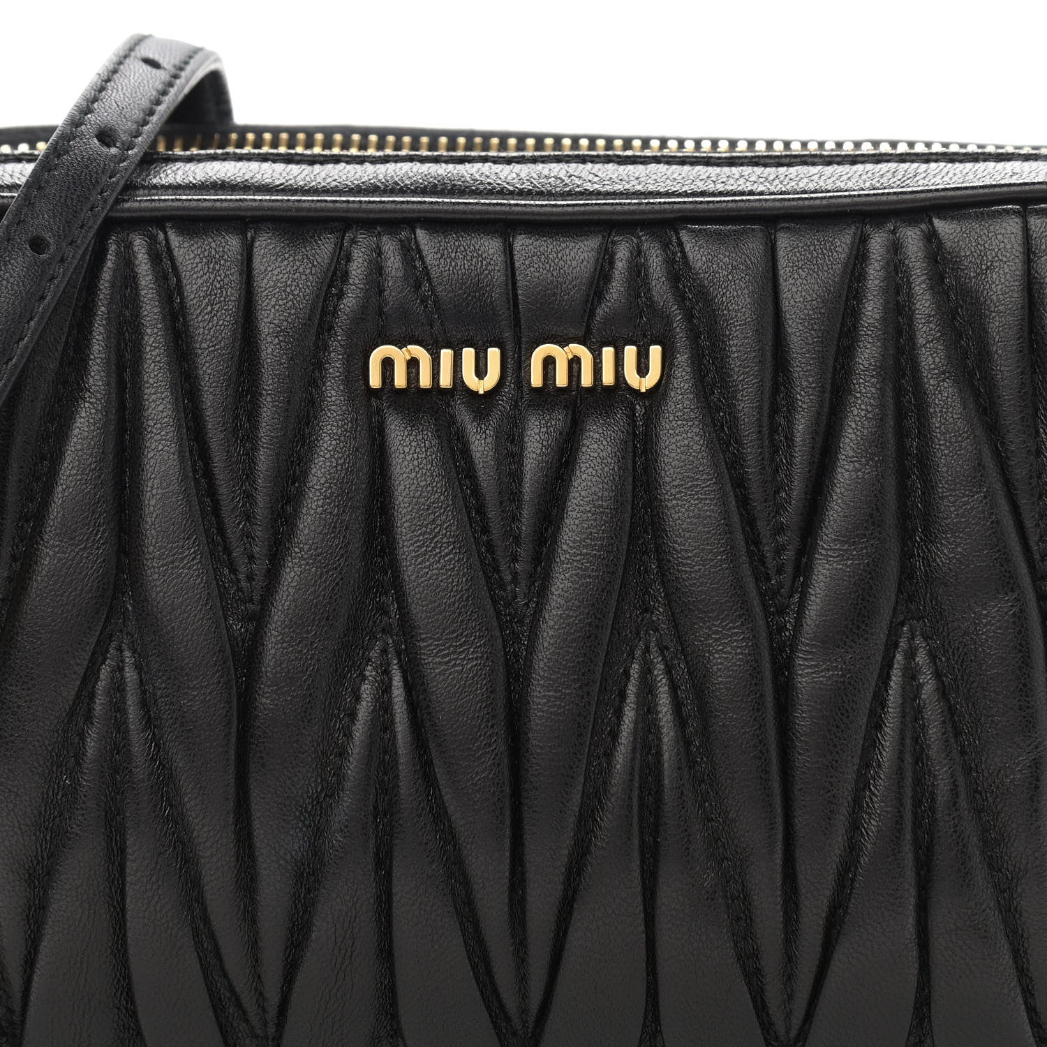 Miu Miu Nappa Matelasse Double Zip Pochette Clutch Black 11 of 11