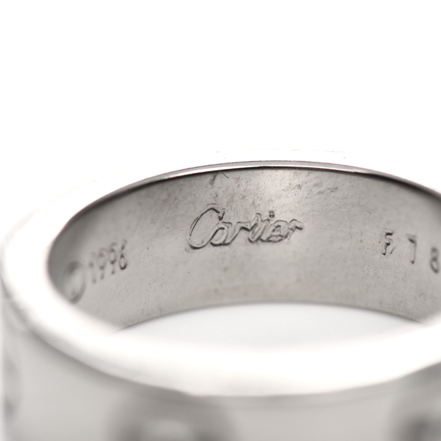 18K White Gold 5.5mm LOVE Ring 49 4.75