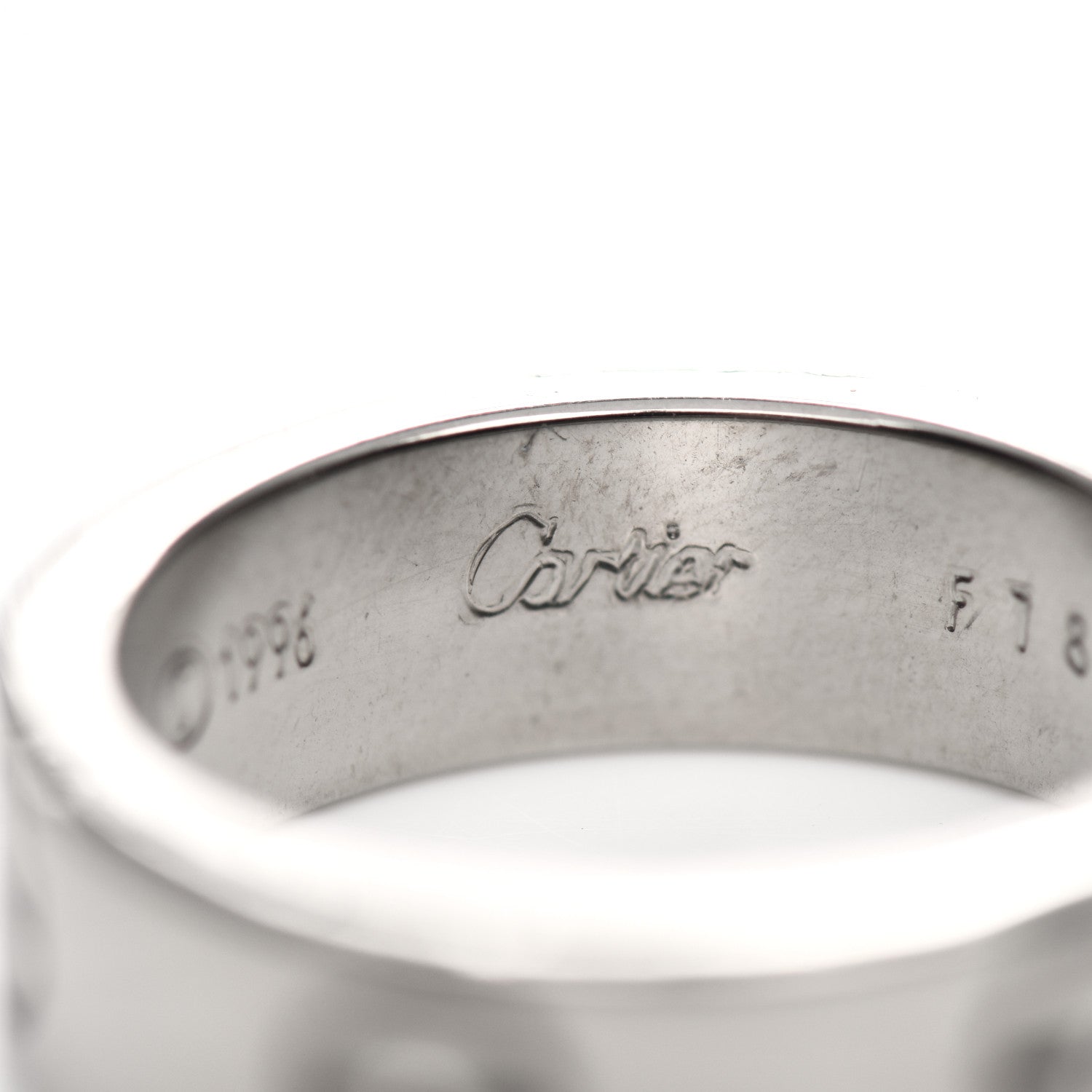Cartier 18K White Gold 5.5mm LOVE Ring 49 4.75 4 of 8