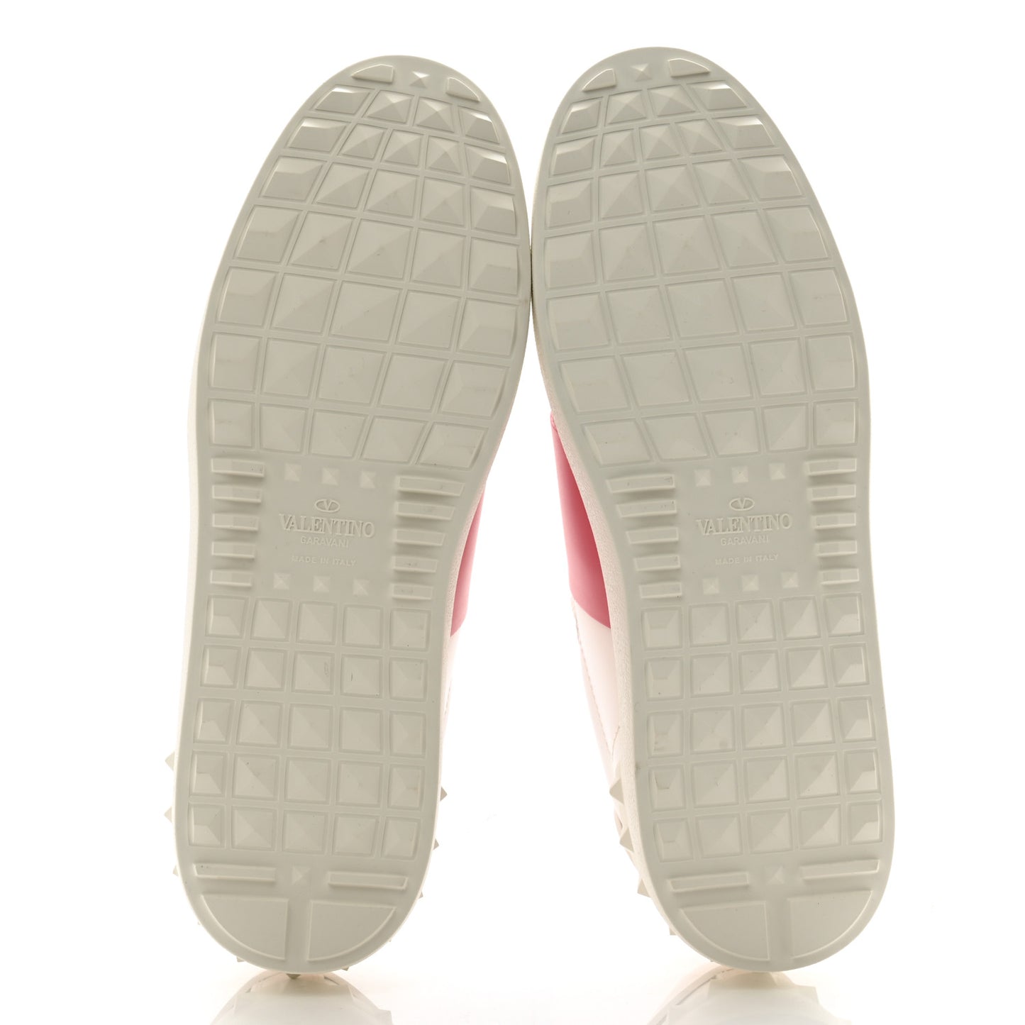 Calfskin Rockstud Untitled Open Sneakers 40 White Black