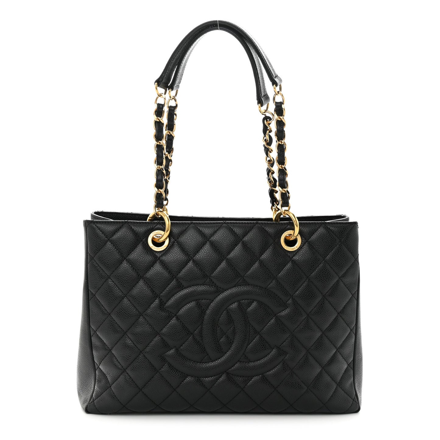 Caviar Quilted Grand Shopping Tote GST Black