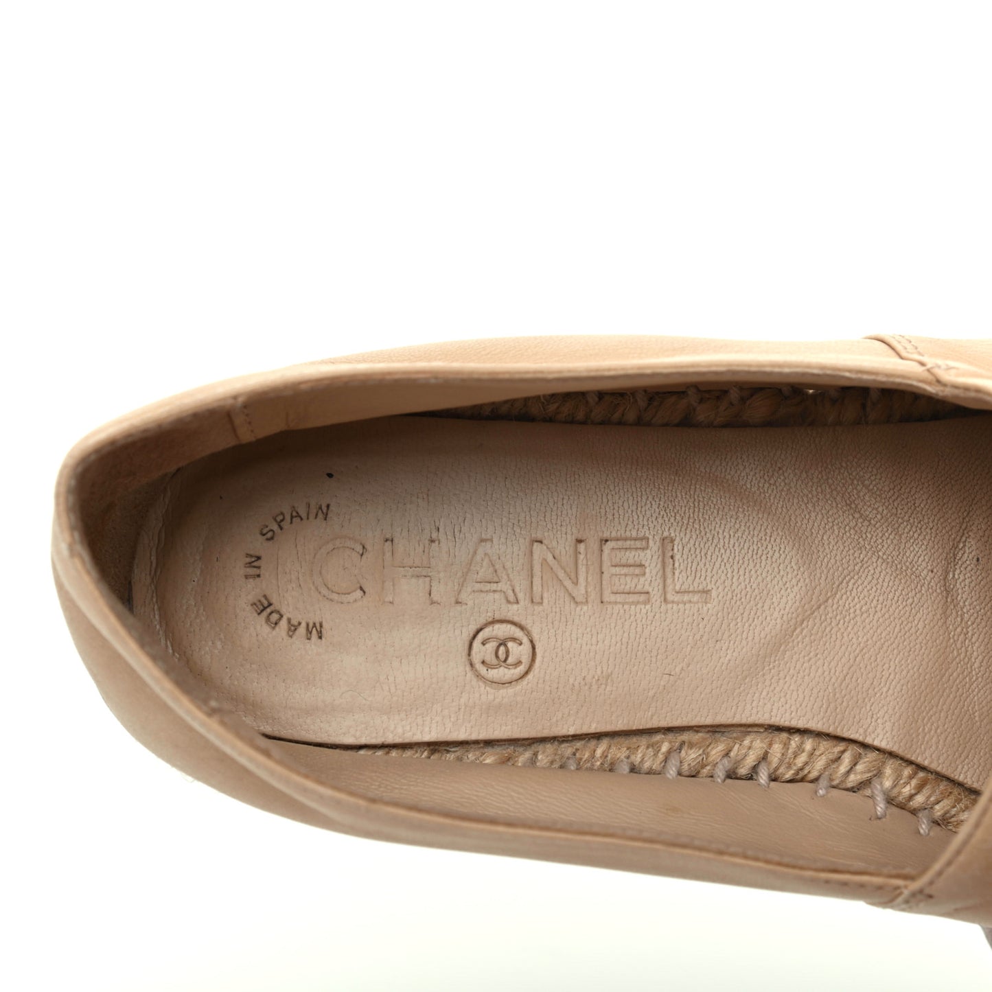 Lambskin CC Espadrilles 36 Beige Black