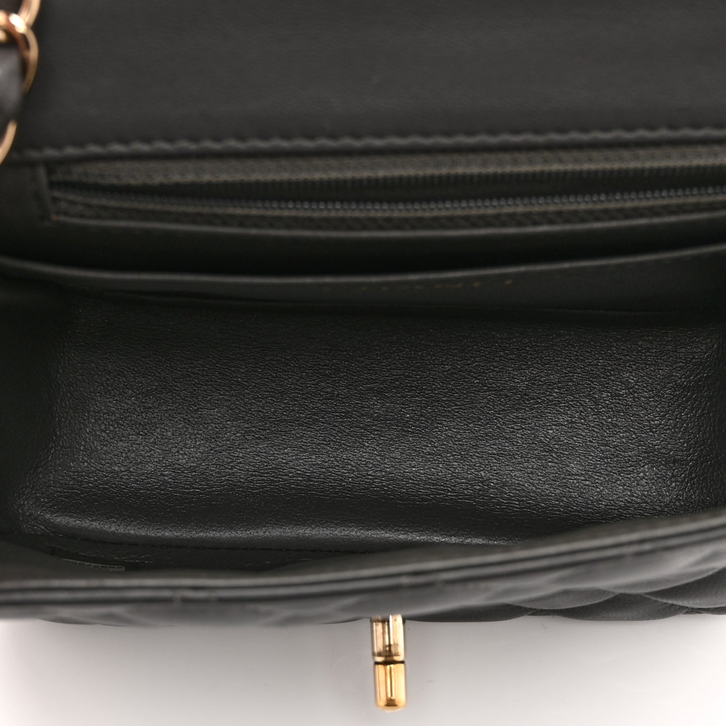 Lambskin Quilted Mini Square Flap Dark Grey