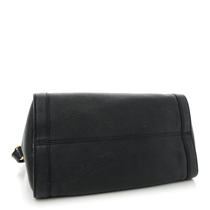 Alexander McQueen Pebbled Calfskin Small Skull Padlock Zip Around Tote Black 4 of 19