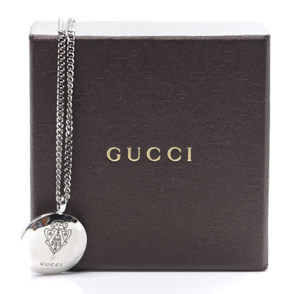 Gucci Sterling Silver Hammered Shield Pendant Necklace 6 of 6
