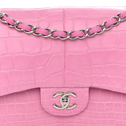 Chanel Alligator Jumbo Double Flap Pink 8 of 11