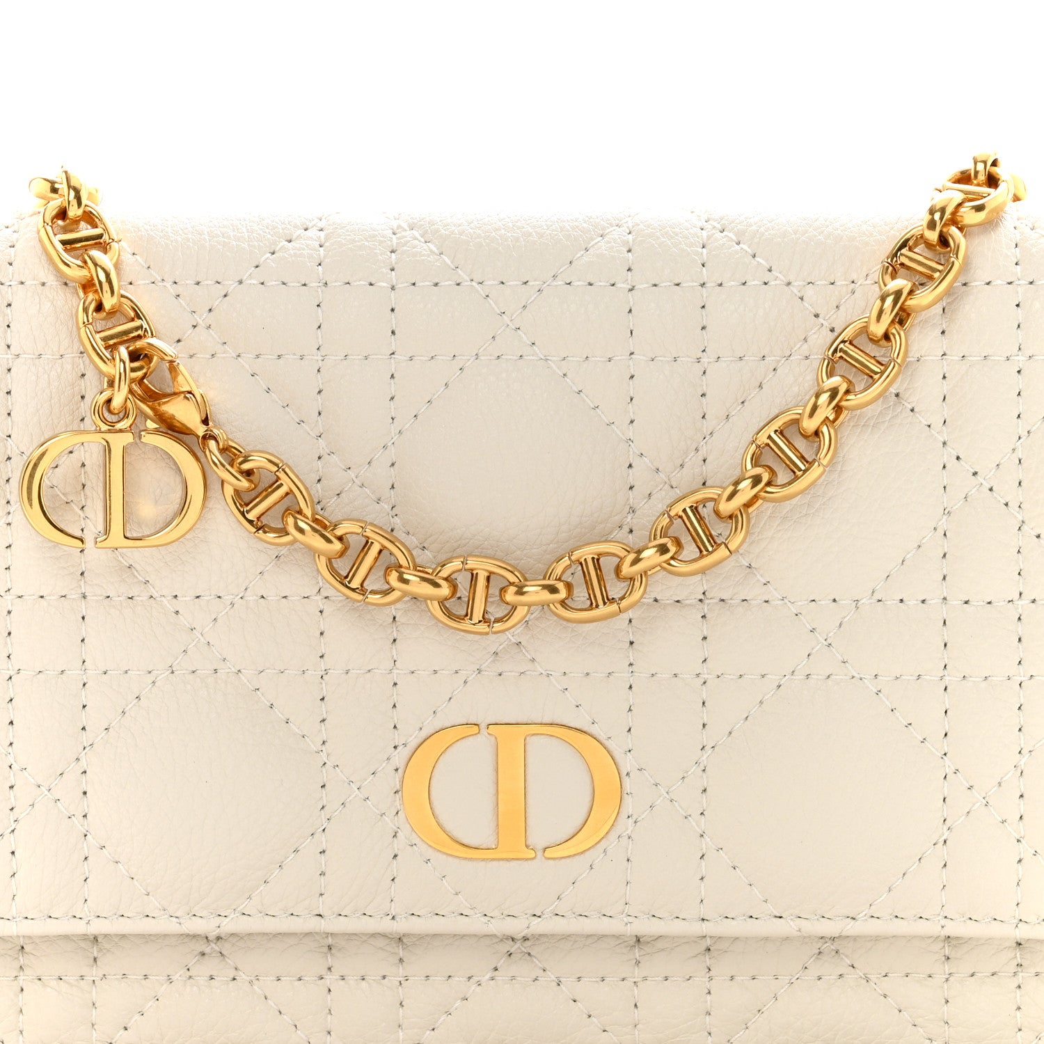 Christian Dior Supple Calfskin Caro Pouch with Chain Latte 8 of 15