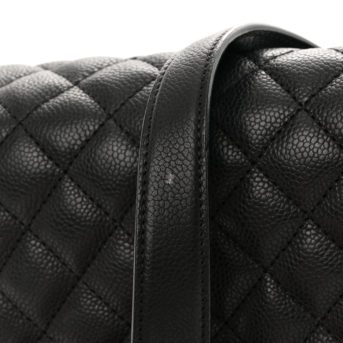 Caviar Quilted Medium Rock In Rome Single Flap Black