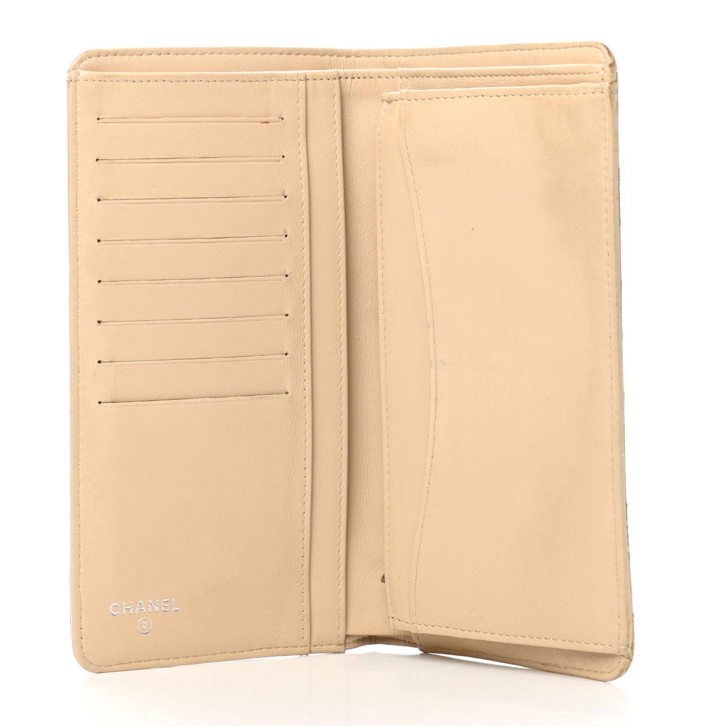 Caviar Quilted Yen Wallet Beige