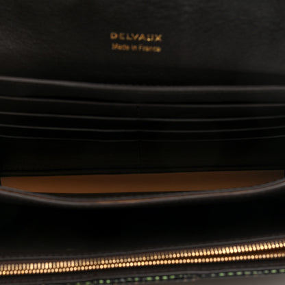 Delvaux Iridescent Lizard Calfskin Brillant Wallet On Chain Ebene Kaki 5 of 9