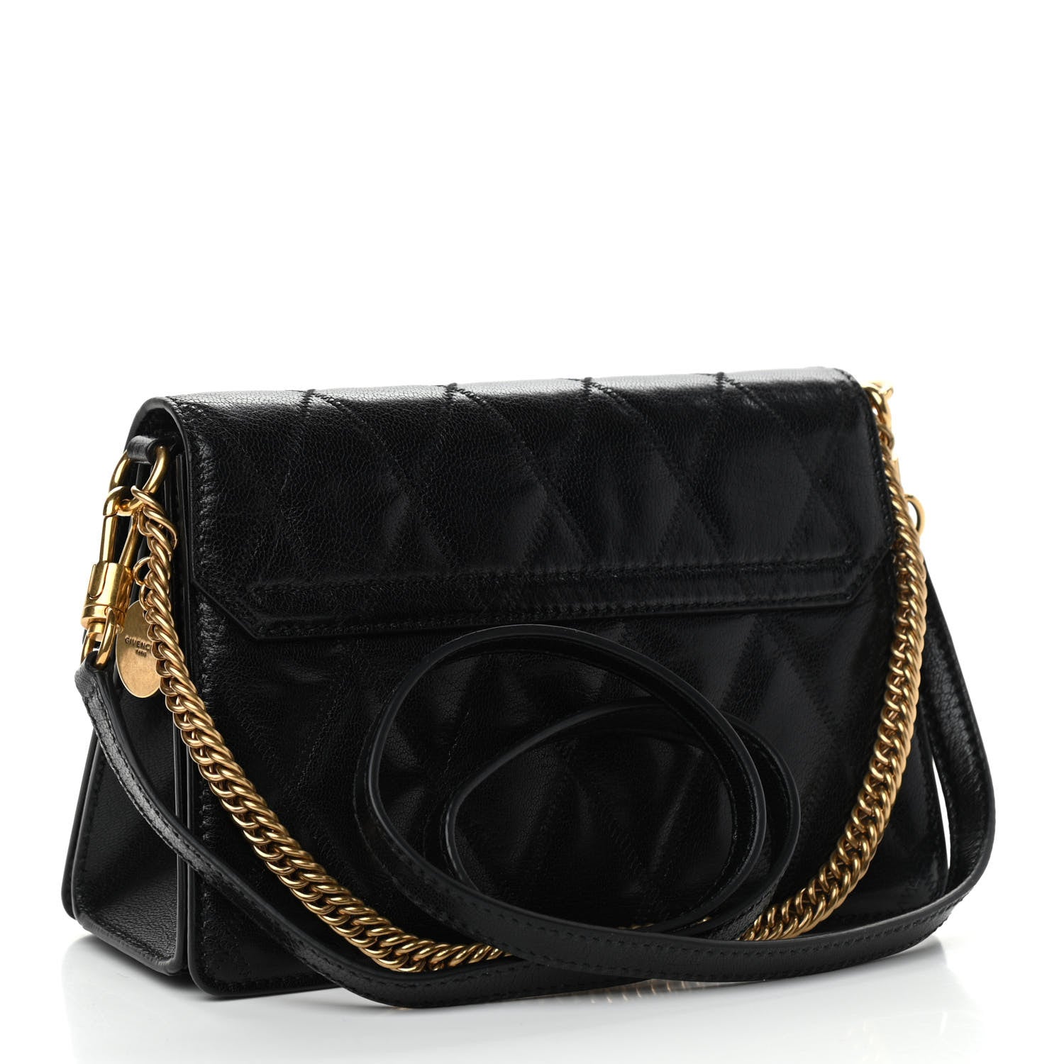 Givenchy Goatskin Quilted Small GV3 Shoulder Bag Black 2 of 9