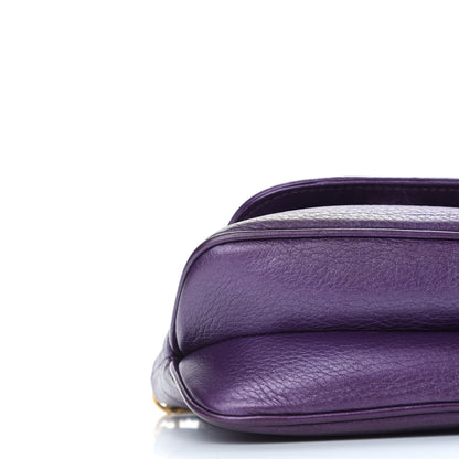Gucci Metallic Pebbled Calfskin Small 1973 Chain Shoulder Bag Purple 7 of 8