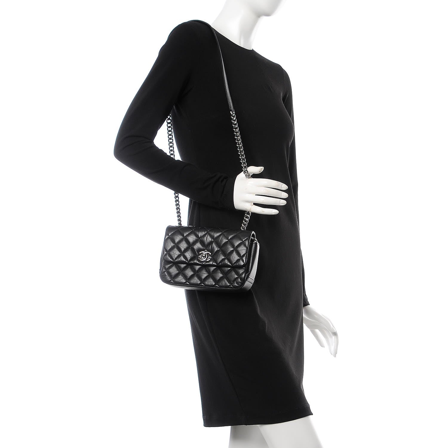 Chanel Calfskin Quilted Mini Lady Pearly Flap Black 2 of 9