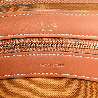 Celine Triomphe Canvas Calfskin Boston Bag Tan 6 of 10
