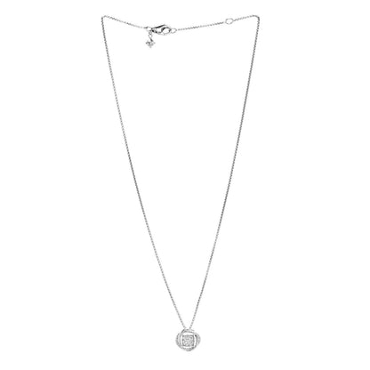 David Yurman Sterling Silver Diamond 7mm Infinity Pendant Necklace 3 of 5