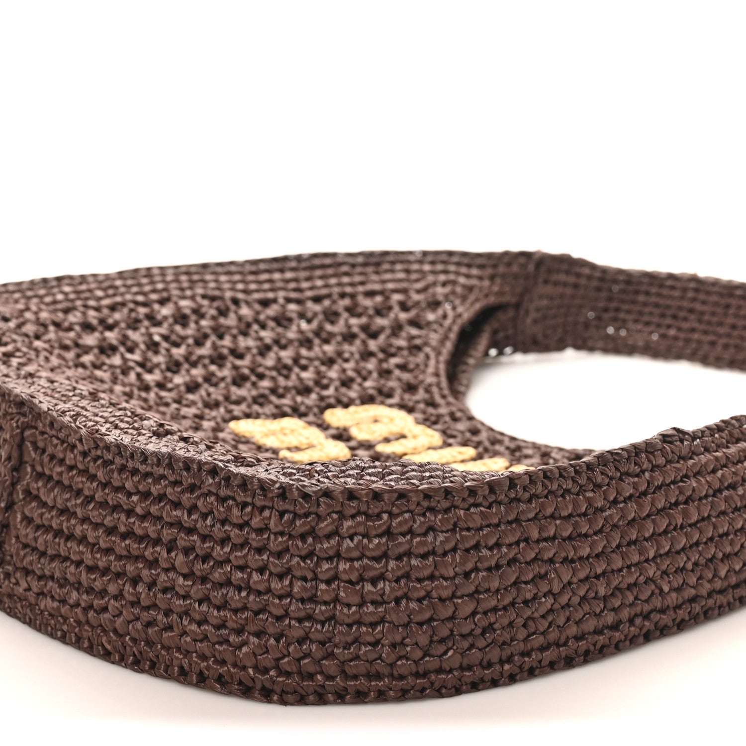 Miu Miu Raffia Crochet Woven Hobo Cacao Naturale 1884378
