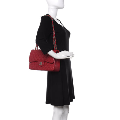 Chanel Caviar Quilted Jumbo Double Flap Red 2 of 15
