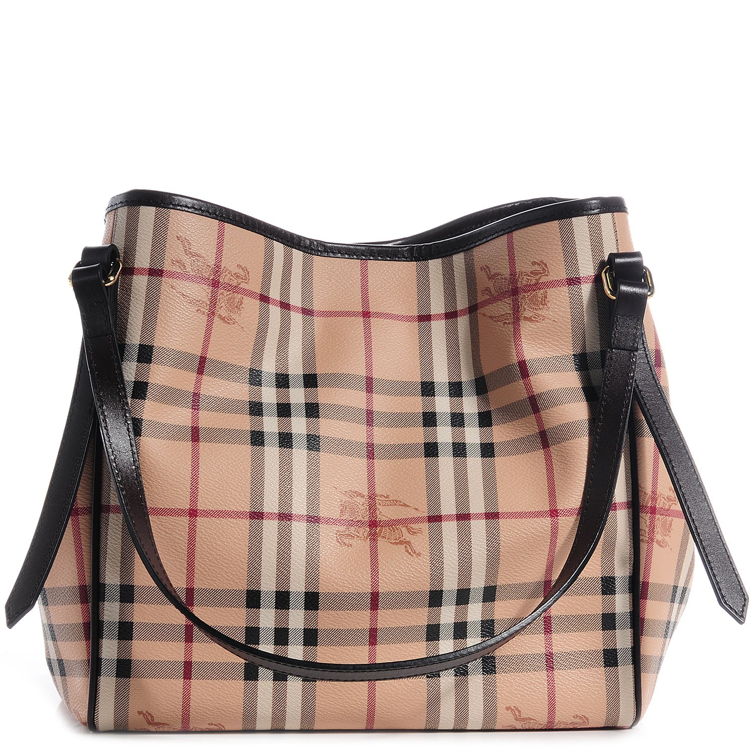 Burberry Haymarket Check Small Canterbury Tote Chocolate 1 of 12