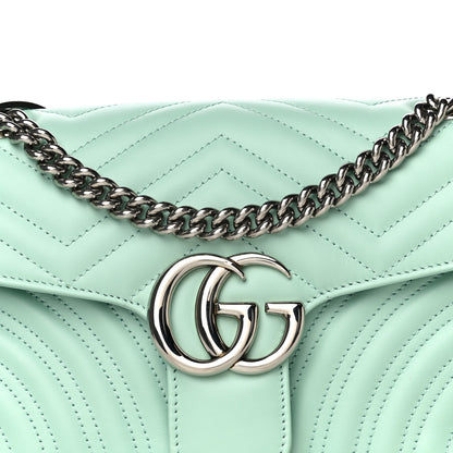 Gucci Calfskin Matelasse Small GG Marmont Shoulder Bag Water Green 15 of 15