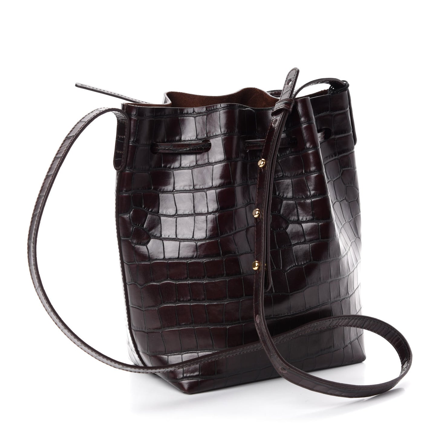 Crocodile Embossed Mini Bucket Bag Class
