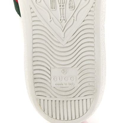 Gucci Calfskin Ayers Bee Embroidered Womens Ace Sneakers 35 White Green 6 of 8