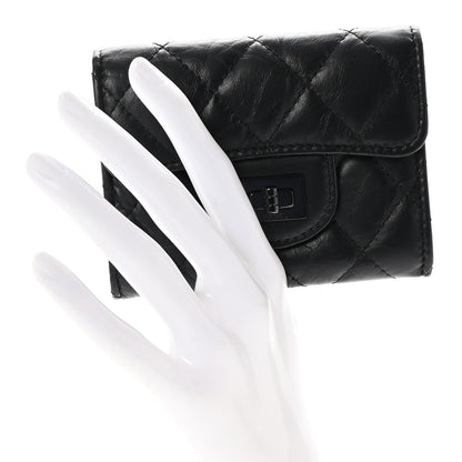 Chanel Aged Calfskin Quilted Reissue Flap Card Holder Wallet So Black 2 of 9
