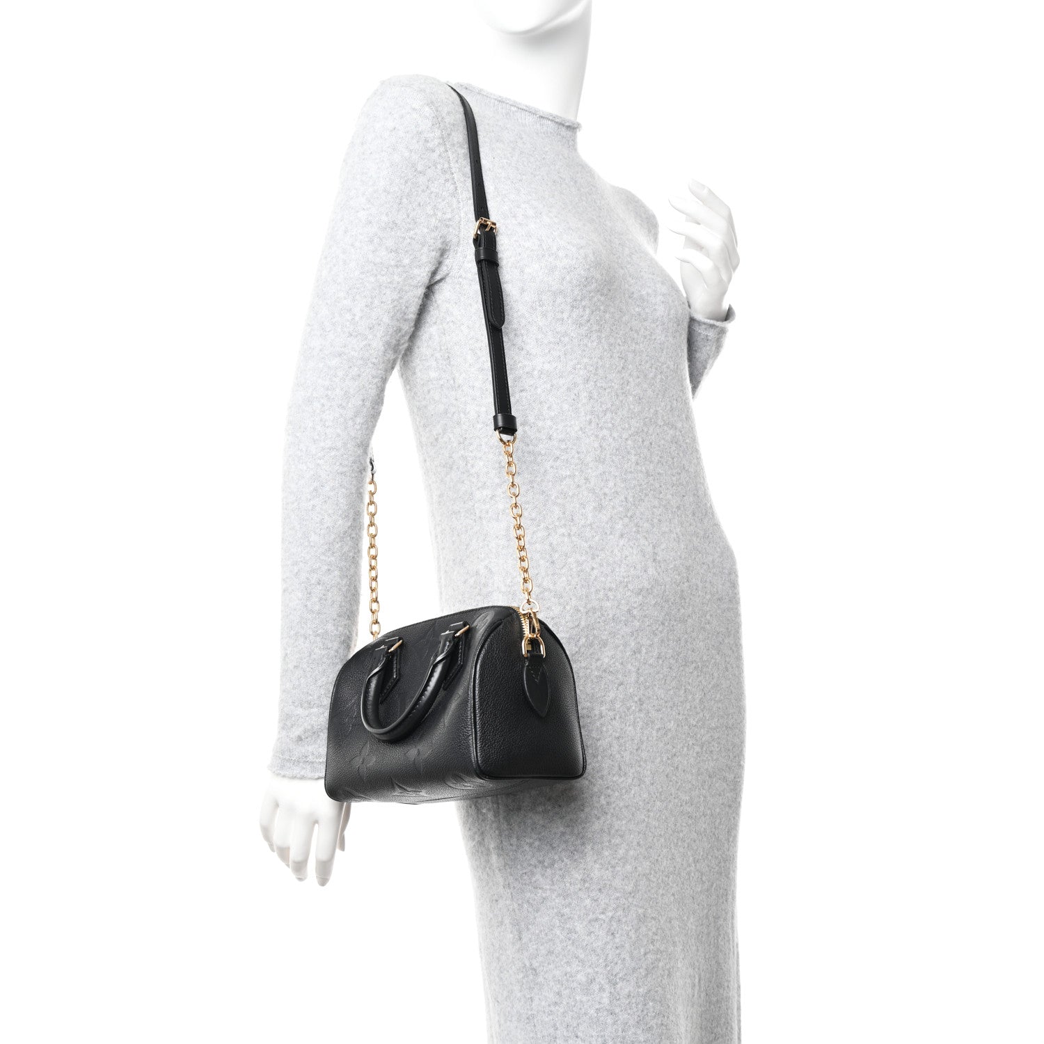 Louis Vuitton Empreinte Monogram Giant Speedy Bandouliere 20 Black 3 of 10
