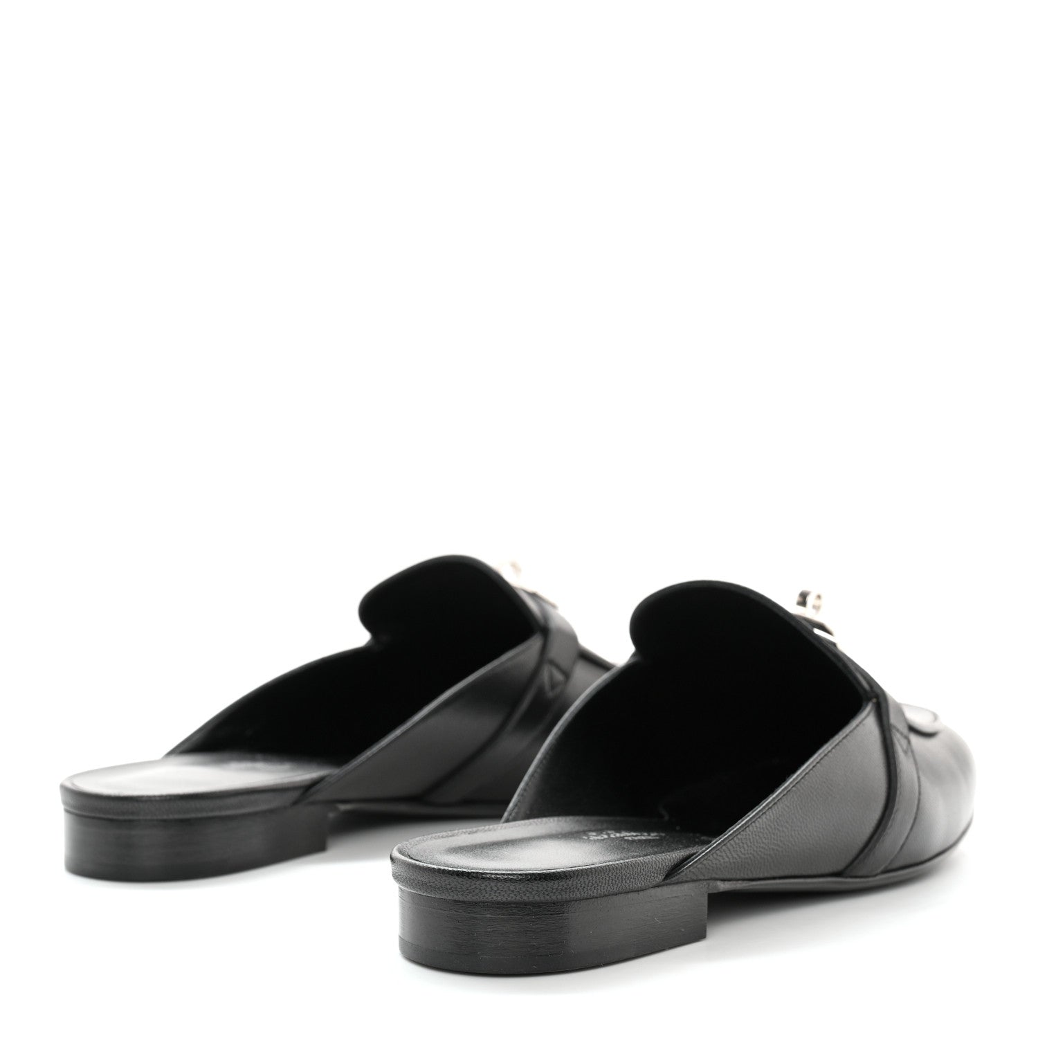 Hermes Goatskin Oz Mules 38 Black 4 of 10