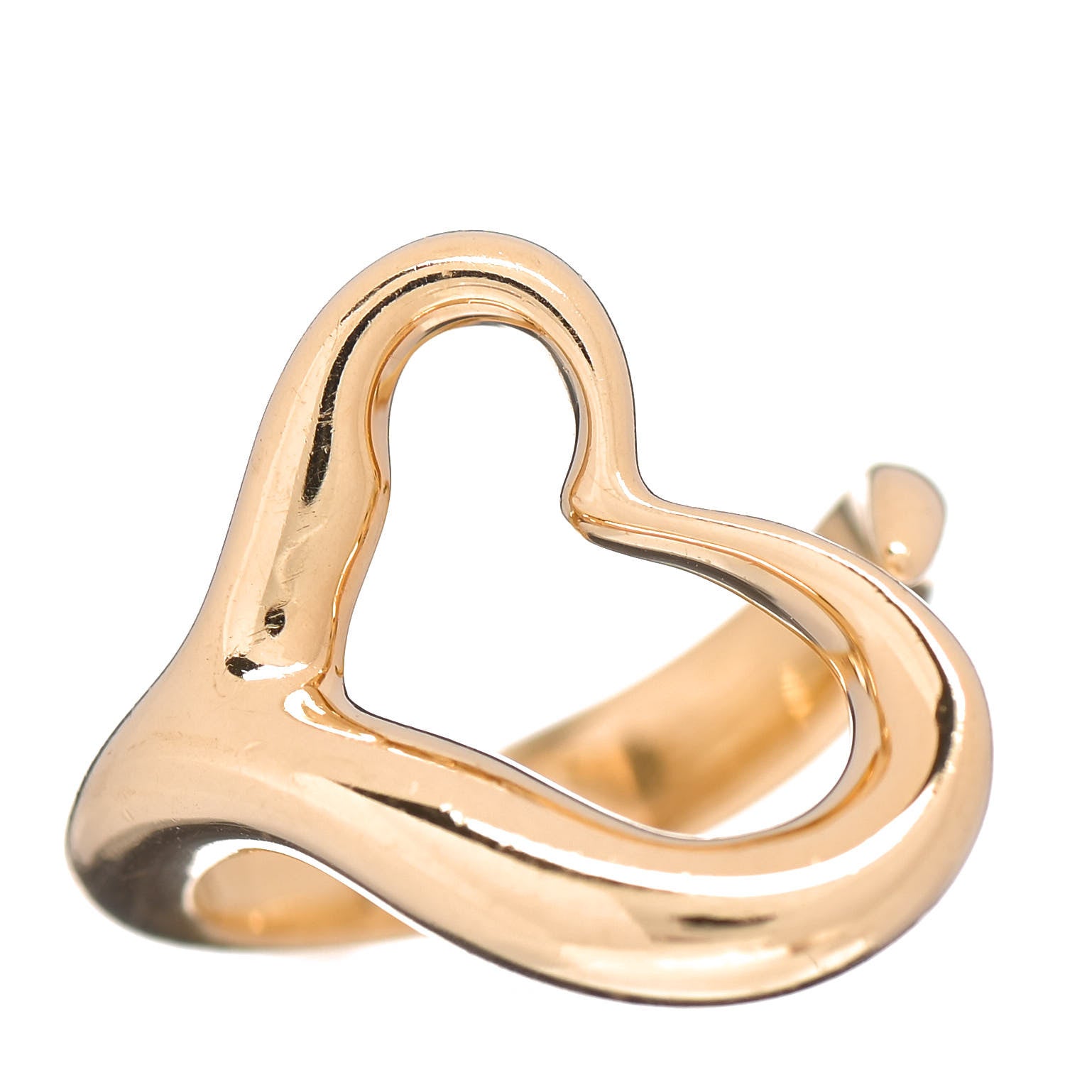 Tiffany 18K Yellow Gold Medium Elsa Peretti Open Heart Ring 49 5 1 of 5