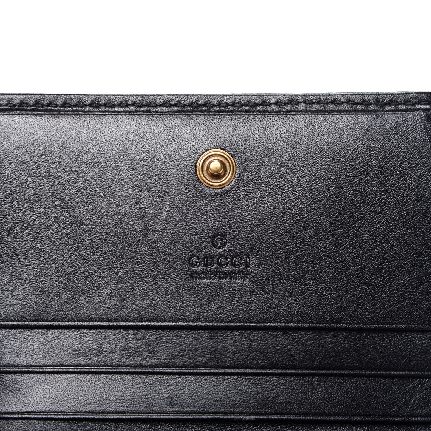Calfskin Matelasse GG Marmont Card Case Wallet Black