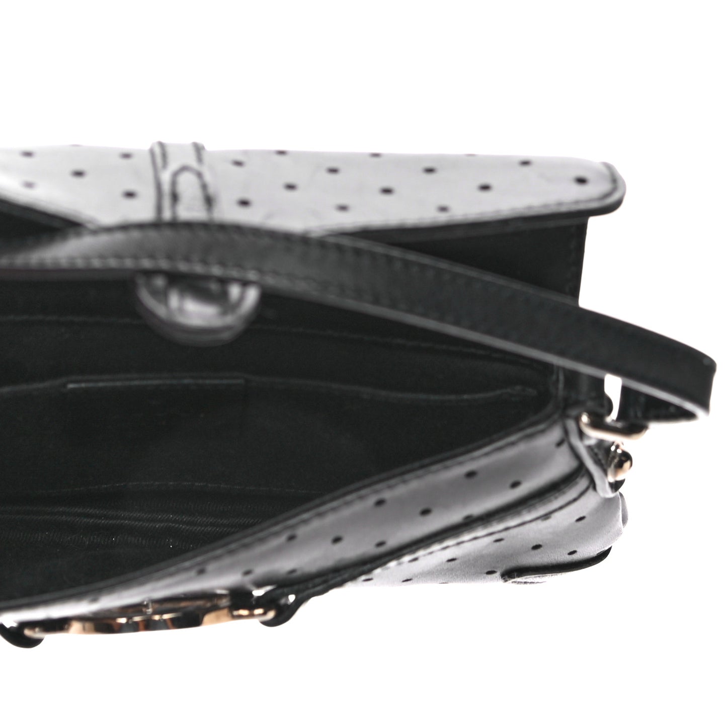 Calfskin Perforated GG Pochette Black