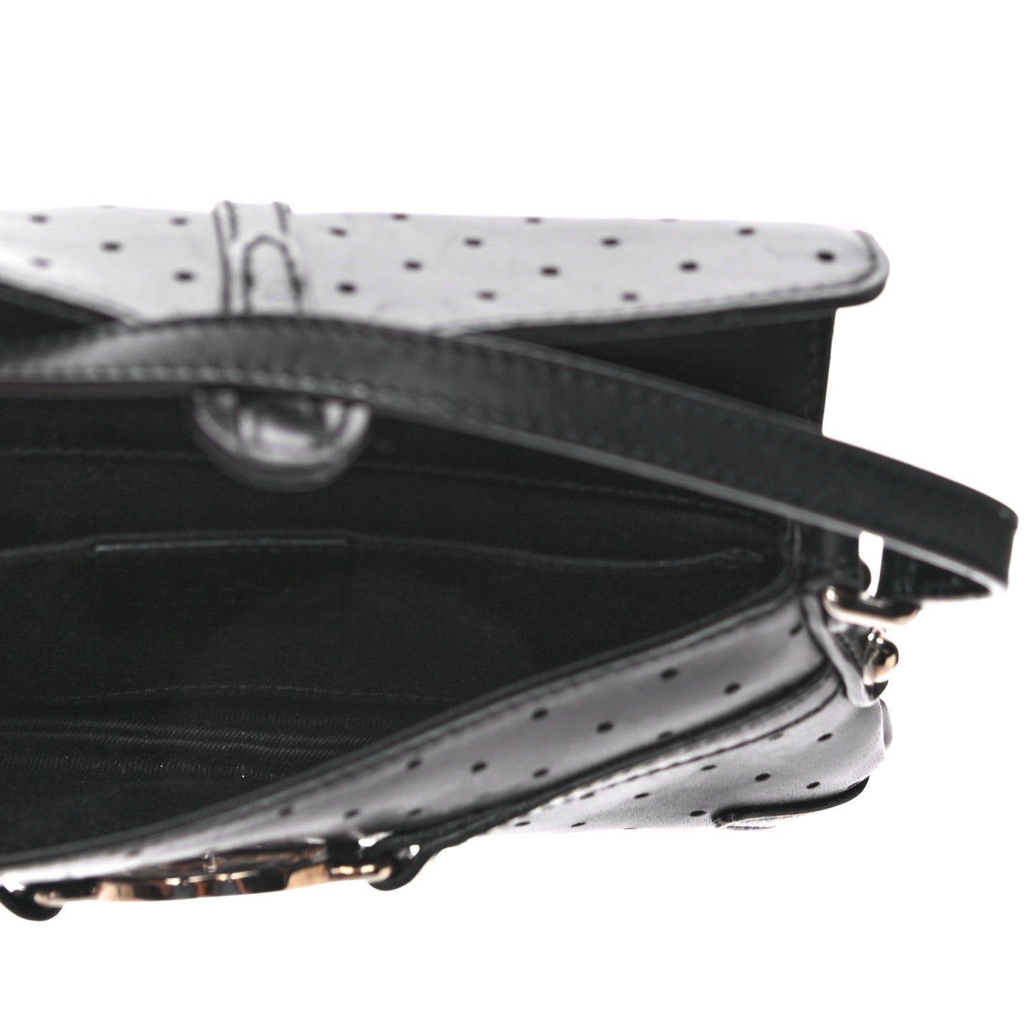 Gucci Calfskin Perforated GG Pochette Black 5 of 19