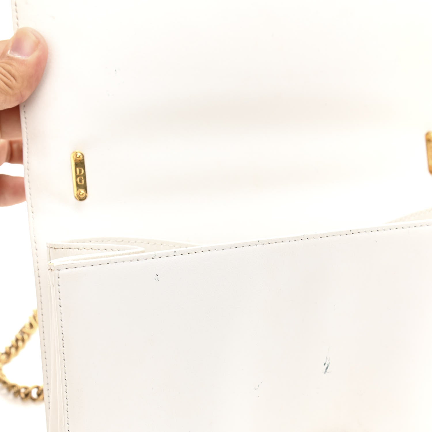 Dolce & Gabbana Calfskin Large Devotion Bag White 8 of 18