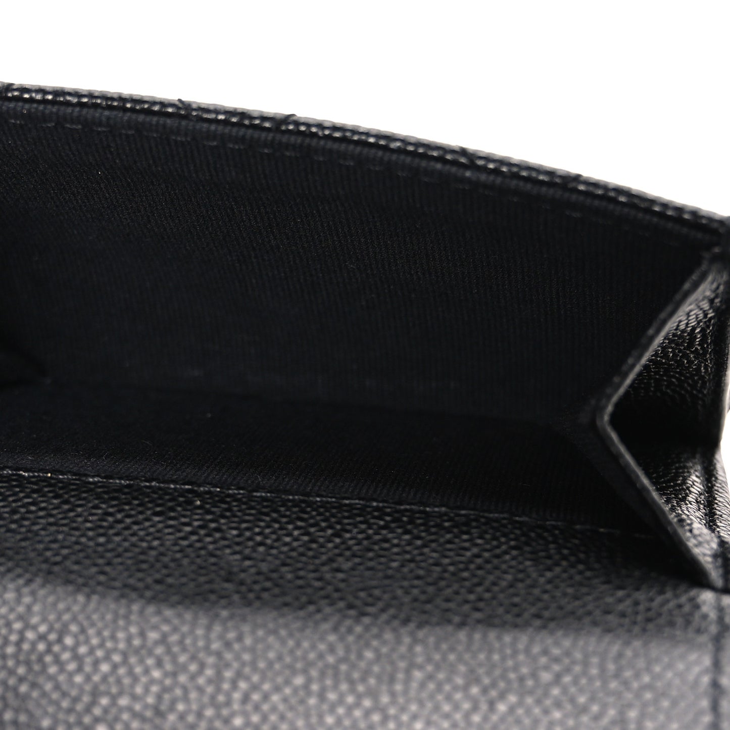 Caviar Quilted Double Flap Wallet Black