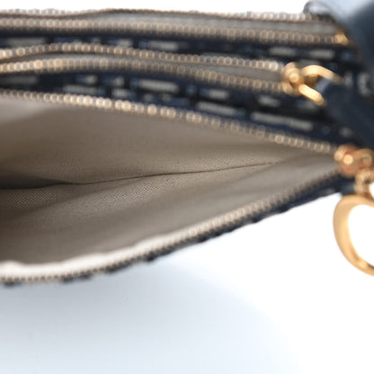Christian Dior Oblique Saddle Pouch With Strap Navy Blue 7 of 10