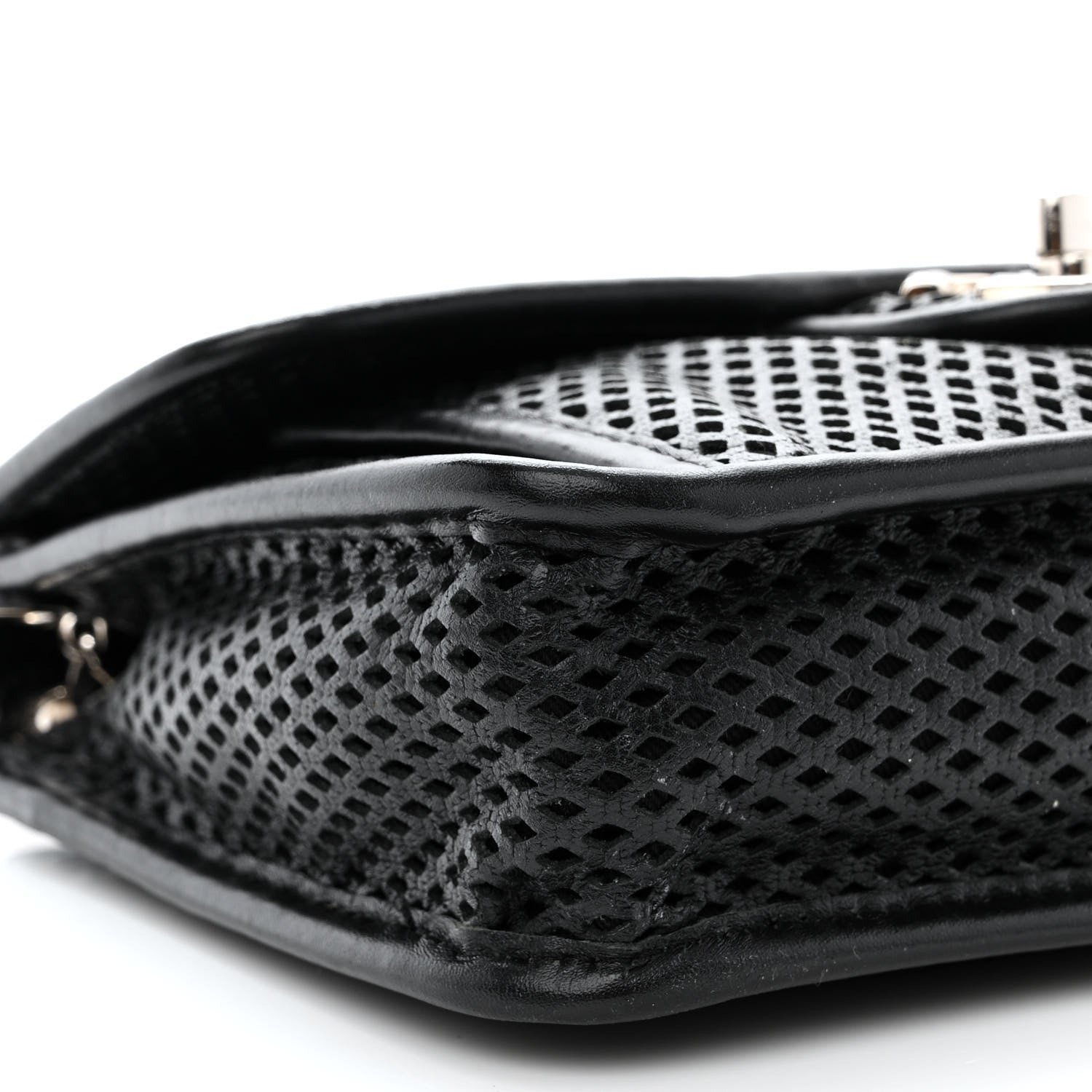Chanel Metallic Perforated Calfskin Small Up In The Air Flap Black 9 of 11