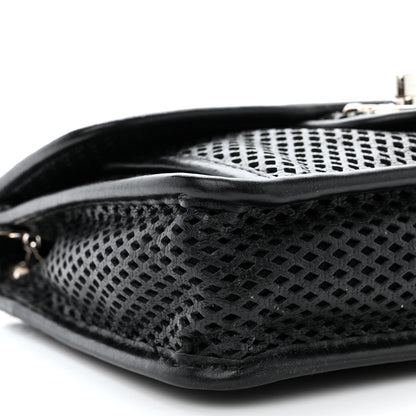 Chanel Metallic Perforated Calfskin Small Up In The Air Flap Black 9 of 11