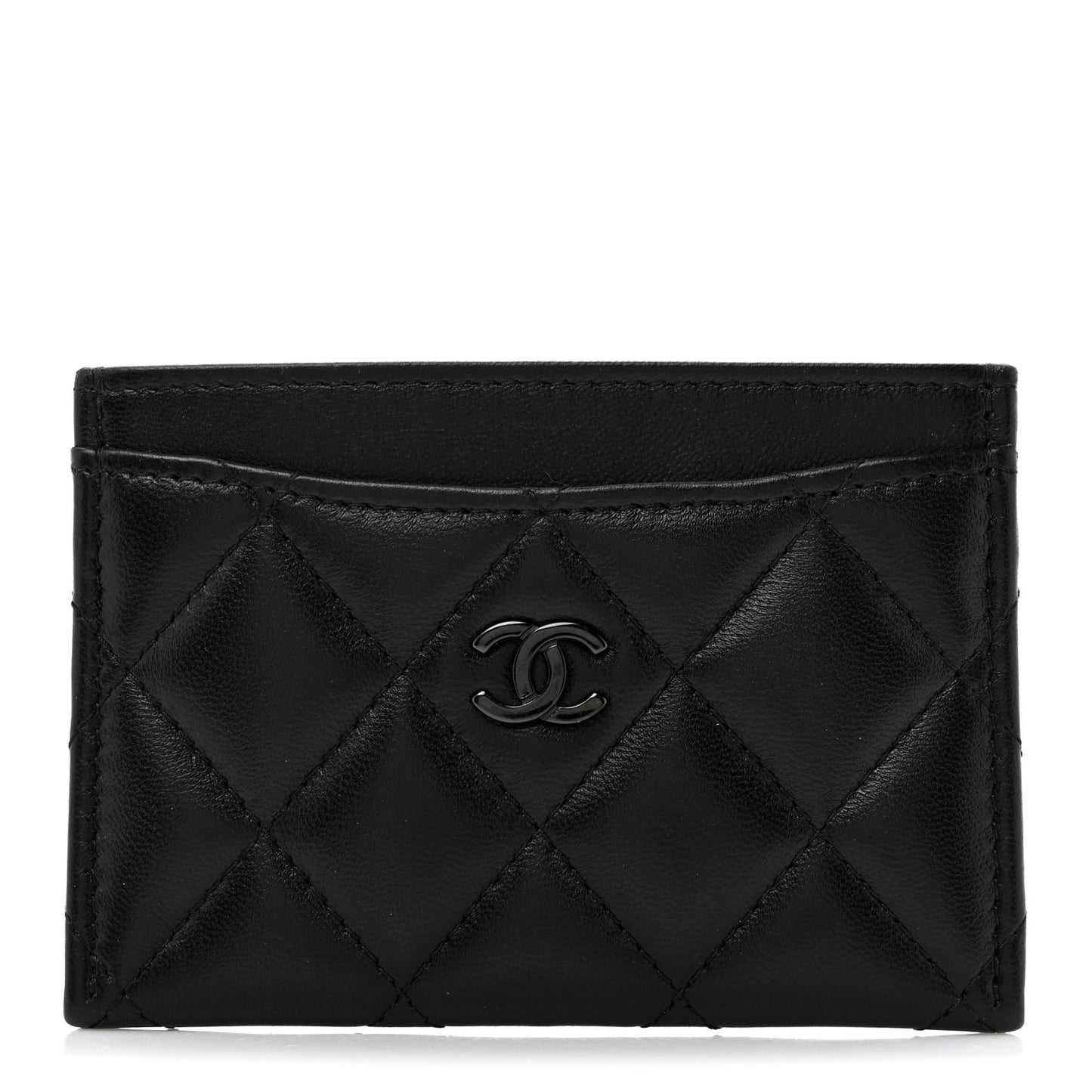 Lambskin Quilted Card Holder So Black