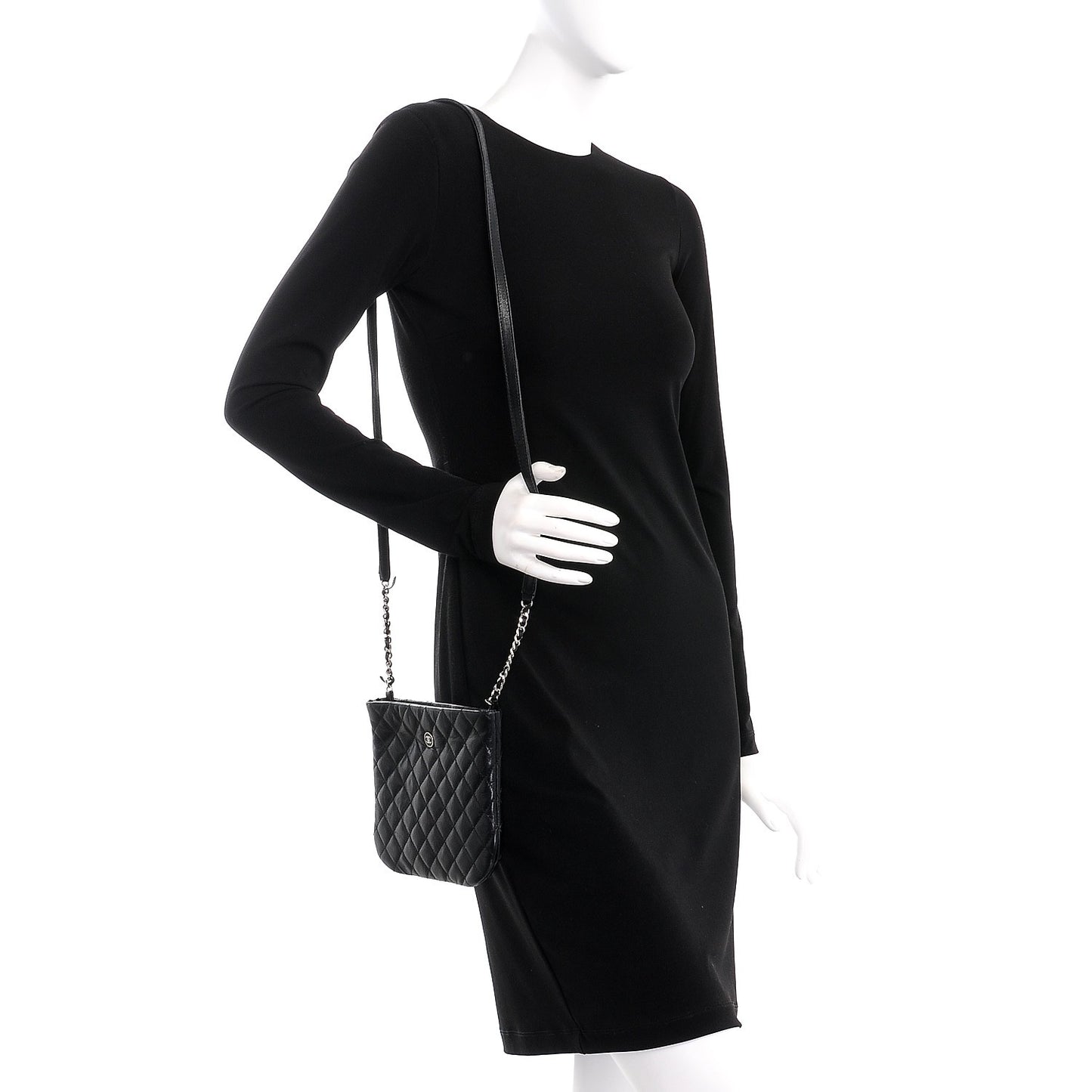 Quilted Lambskin Crossbody Bag Black