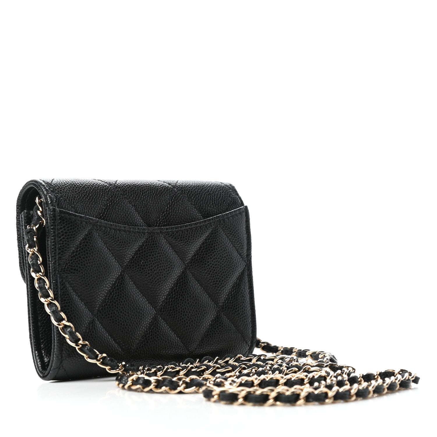 Chanel Caviar Quilted Flap Card Holder On Chain Black 3 of 11