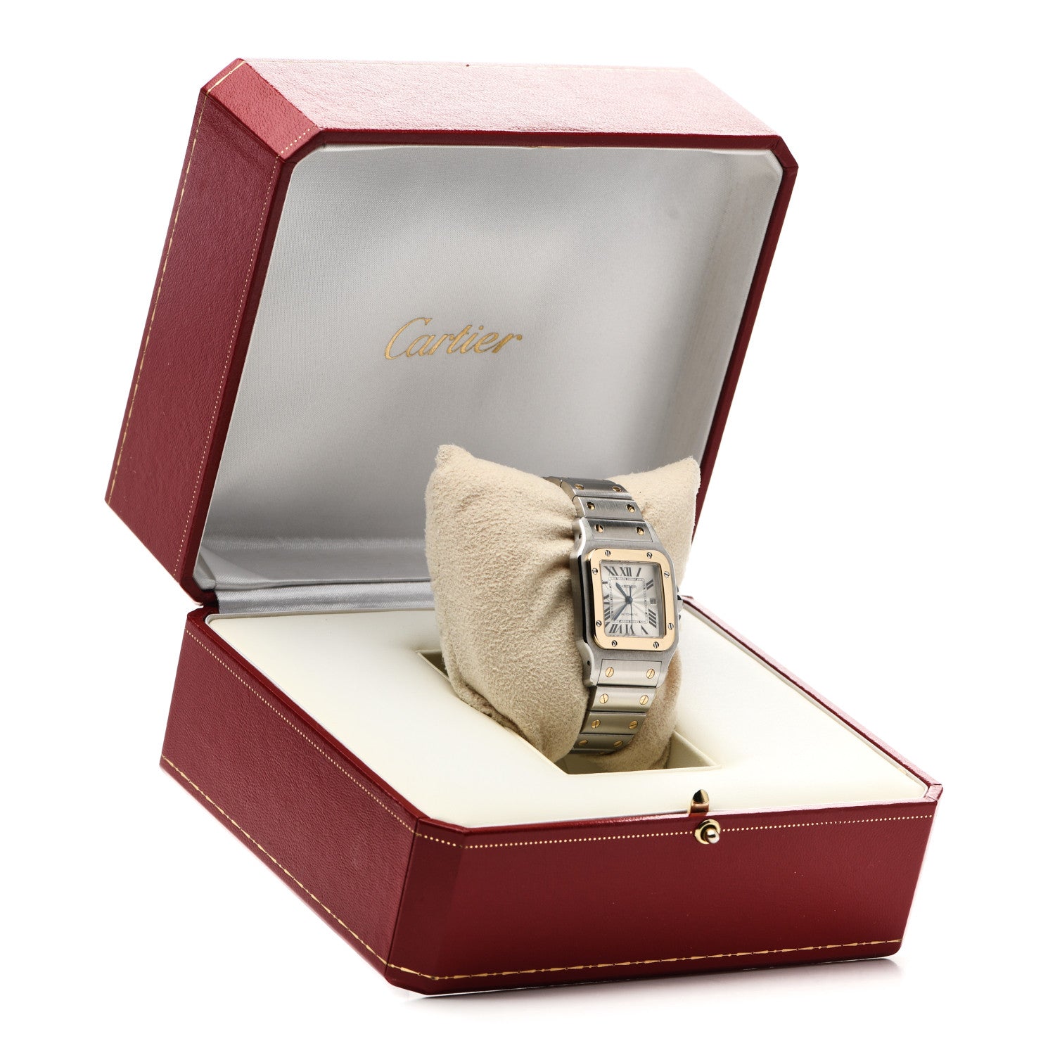 Cartier Stainless Steel 18K Yellow Gold 29mm Santos De Cartier Galbee Automatic Watch 5 of 5