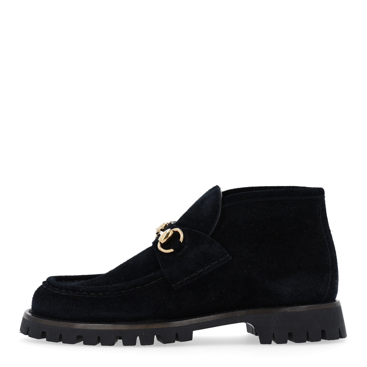 Suede Horsebit Womens Ankle Boots 36.5 Black