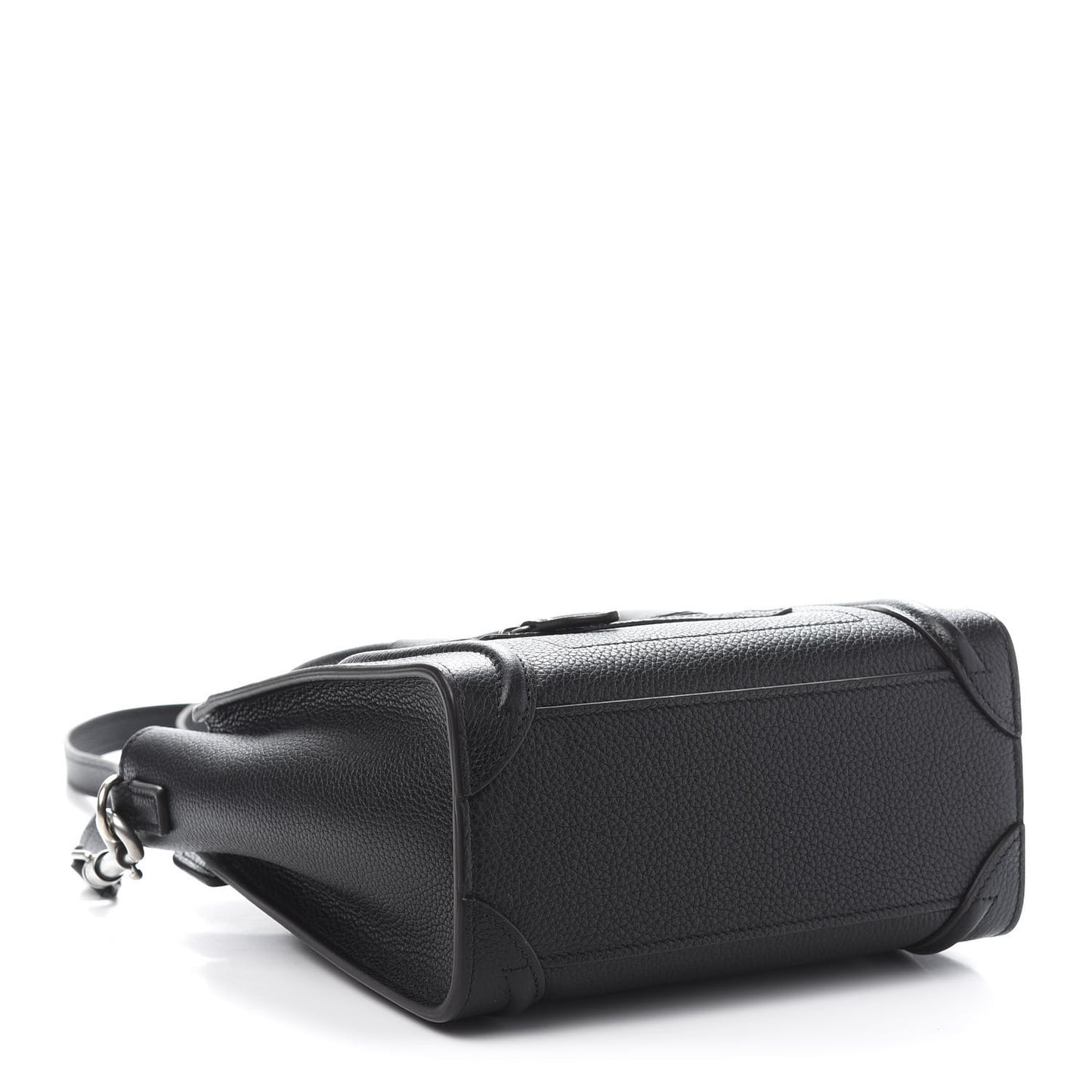 Drummed Calfskin Nano Luggage Black