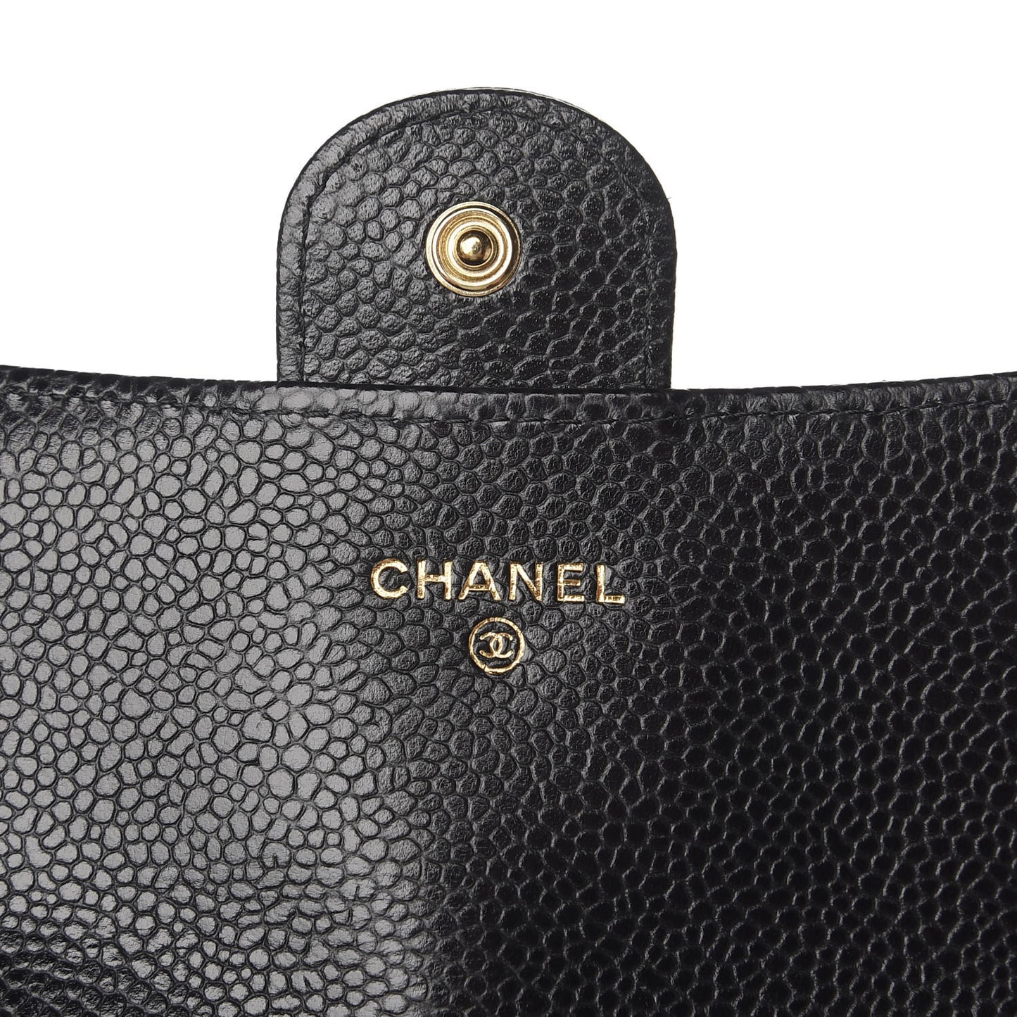 Caviar Quilted Large Flap Gusset Wallet Black