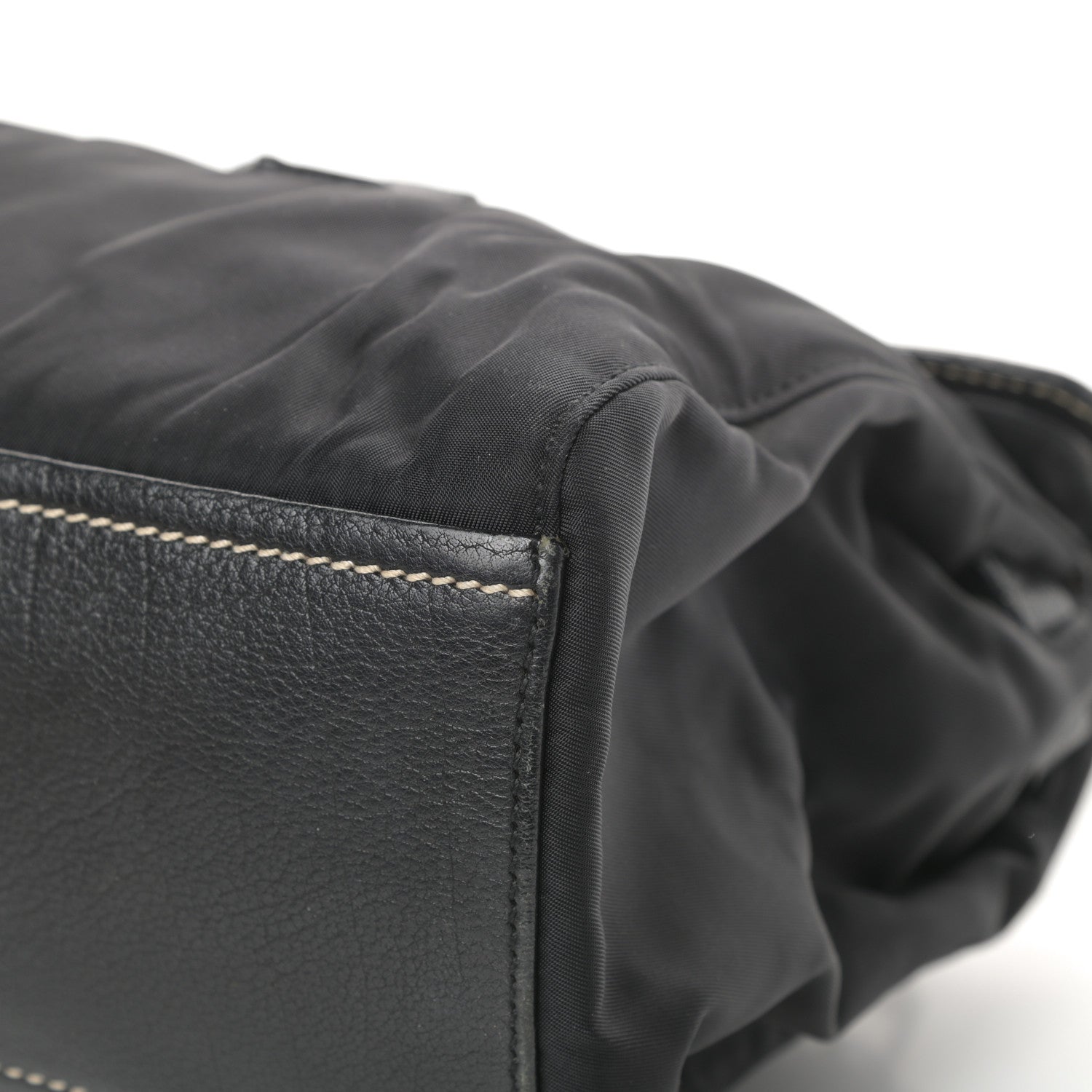 Prada Tessuto Nylon Vitello Foldover Pushlock Satchel Black 10 of 13
