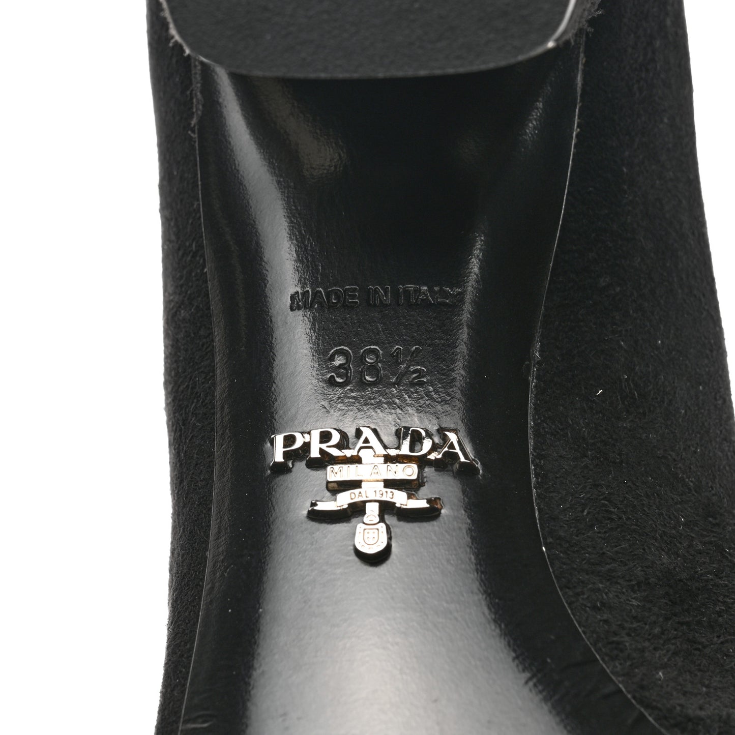 Suede Block Heel Pump 38.5 Black