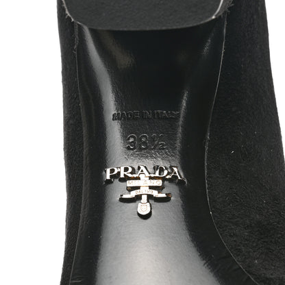 Prada Suede Block Heel Pump 38.5 Black 7 of 7