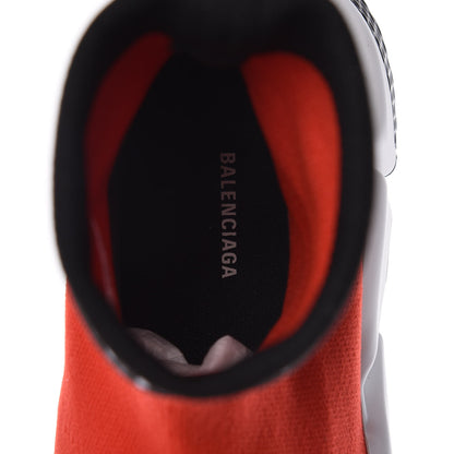Balenciaga Neoprene Knit Womens Speed Cuffed Sneakers 39 Red Black White 7 of 8