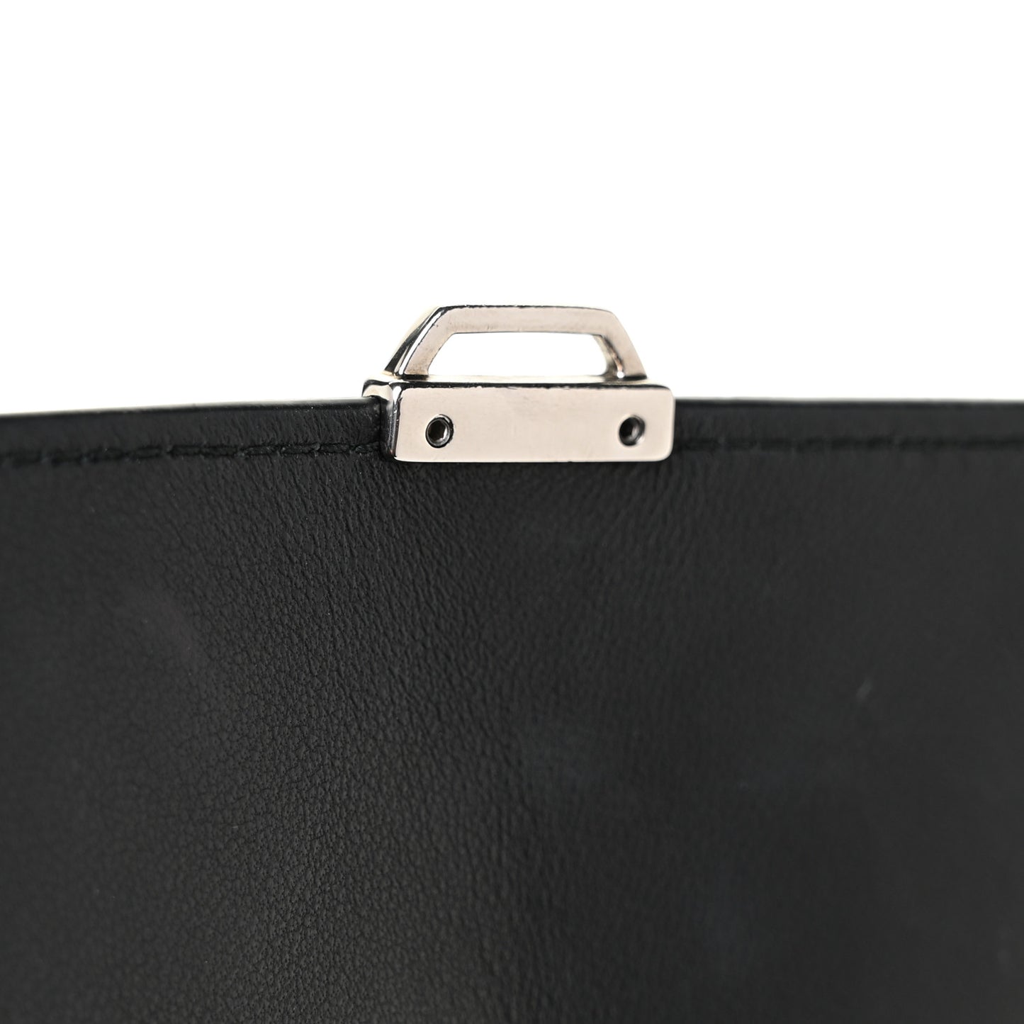 Calfskin Grommet Skull Envelope Clutch Black